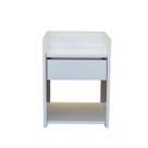 Mesa Cabeceira Compacta 32x30x45 Gaveta Nicho Moderna Quarto Branco