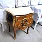 Mesa Cabeceira Francesa Marchetaria Florais Bronze Arabesco Mesa Cabeceira Francesa Marchetaria Florais Bronze Arabesco