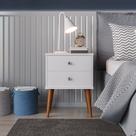 Mesa Cabeceira Quarto 2 gavetas Decoração Moderna Lateral Cama Organizada Berlim