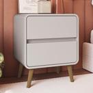 Mesa Cabeceira Quarto 47cm 2 Gavetas Nuvia Bege C06 - Mpozenato Mesa Cabeceira Quarto 47cm 2 Gavetas Nuvia Bege C06 - Mpozenato