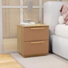 Mesa Cabeceira Quarto 50cm Com 2 Gavetas Magna Nature-camarim V01 - D'rossi