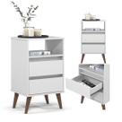 Mesa Cabeceira Quarto Casal Solteiro Gaveta Estilo Moderna Retrô