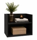 Mesa Cabeceira Suspensa Vivian MDF Preto Criado Compacta