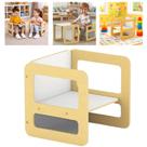 Mesa cadeira infantil cubo 2 em 1 montessori madeira banquinho multifuncional mesinha escolar creche cadeirinha criança