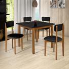 Mesa Cadeiras 90cm Estofado MDF Pinus P/ Ambientes Pequenos