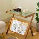 Mesa Canto Bambu Apoio Sala Quarto Espaco P/ Livro Decoração