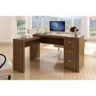 Mesa Canto p/Escritório ME4101 c/ 3 Gavetas Nogal - Tecno Mobili