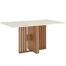 Mesa Canto Reto com Vidro Henn Bianca