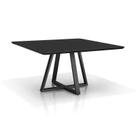Mesa Capri 1,40x 1,40 Laminado Black/Cina Aço Mobília