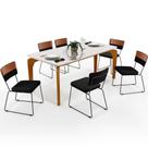 Mesa Capri 160 Off White Com 6 Cadeiras Faixa Camel Chumbo