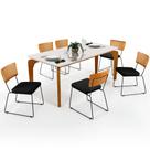 Mesa Capri 160cm Off White Com 6 Cadeiras Allana B05 material sintético Whisky Linho Chumbo - Lyam Decor
