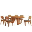 Mesa Carolina 180 Tampo Mdf 6 Cadeiras Moderna Mobilia Veludo Capuccino / Naturalle/naturalle/p Mesa Carolina 180 Tampo Mdf 6 Cadeiras Moderna Mobilia Veludo Capuccino / Naturalle/naturalle/p