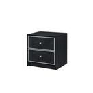 Mesa Casafoyer Jabir, 2 gavetas, acento de madeira, preto, prata