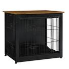 Mesa-casinha para cachorro Dwanton em madeira, 69 cm, preto e marrom