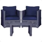 Mesa centro e 2 Poltronas Madri Corda Náutica Estofado 10 Trama Original