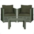 Mesa centro e 2 Poltronas Madri Corda Náutica Estofado 13 Trama Original