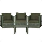 Mesa centro e 3 Poltronas Madri Corda Náutica Estofado 13 Trama Original
