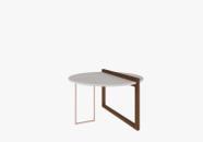 Mesa Centro Maior Linnea Amendoa/Off White Brilho/Cobre Rudnick