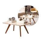 Mesa Centro Pequena Retangular Estilo Moderno Madeira Preta Off White Mesa Centro Pequena Retangular Estilo Moderno Madeira Preta Off White