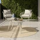 Mesa Centro Redonda Moderna Área Externa 60cm x 44,5cm Aço