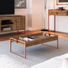 Mesa Centro Retangular para Sala de Estar 30cm 48cm X 93cm Columbia Marrom Woodmel