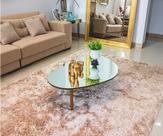 Mesa Centro Sala Orgânica Espelhada Paris Prateado