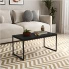 Mesa Centro Sala pés de ferro 60x40 Tampo MDF Carmin Preto Fosco