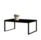 Mesa Centro Sala pés de ferro industrial 80x40 Tampo MDF Preto Carmin - Ofertamo