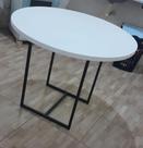 Mesa circular em MDF branco e metalon 20x20mm 75cm de altura 1m de raio