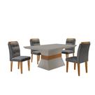 Mesa Clarice 120 Tp Mdf Vidro/canto Reto 4 Cad Valentina
