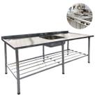 Mesa Com 1 Cuba 200X70 Pia Inox Central Industrial Imeca