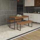 Mesa Com 2 Bancos Estilo Industrial Kappesberg Li013 Canela Preto Fosco Mesa Com 2 Bancos Estilo Industrial Kappesberg Li013 Canela Preto Fosco