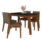 Mesa Com 4 Cadeiras 1,36 Austin Freijó/preto/capuccino - M.a