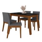 Mesa Com 4 Cadeiras 1,36 Austin Freijó/preto/cinza - M.a