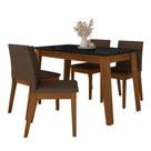 Mesa Com 4 Cadeiras 1,36 Austin Freijó/preto/marrom - M.a Mesa Com 4 Cadeiras 1,36 Austin Freijó/preto/marrom - M.a