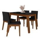 Mesa Com 4 Cadeiras 1,36 Austin Freijó/preto/preto - M.a Mesa Com 4 Cadeiras 1,36 Austin Freijó/preto/preto - M.a