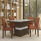 Mesa Com 4 Cadeiras 1,36 Versalhes Imb/off/terracot - Móveis Arapongas