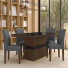 Mesa Com 4 Cadeiras 1,36 Versalhes Imb/preto/cinza - Móveis Arapongas