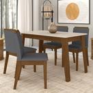 Mesa Com 4 Cadeiras Argélia Freijó/off Premium/cinza - M.a