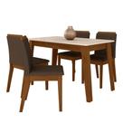 Mesa Com 4 Cadeiras Argélia Freijó/off Premium/marrom - M.a