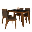 Mesa Com 4 Cadeiras Argélia Freijó/preto/marrom - M.a