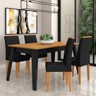 Mesa Com 4 Cadeiras Benim Preto Fosc/cinamomo/preto - Móveis Arapongas