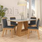 Mesa Com 4 Cadeiras Nápoles 1,36 Cinamomo/off/cinza - Móveis Arapongas Mesa Com 4 Cadeiras Nápoles 1,36 Cinamomo/off/cinza - Móveis Arapongas