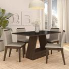 Mesa Com 4 Cadeiras Nápoles 1,36 Imbuia/preto/bege - Móveis Arapongas Mesa Com 4 Cadeiras Nápoles 1,36 Imbuia/preto/bege - Móveis Arapongas