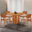 Mesa Com 4 Cadeiras Selene Malta Gold Moderna Mobília Brisa/ Imbuia Nat.