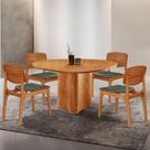 Mesa Com 4 Cadeiras Selene Malta Gold Moderna Mobília Jade / Imbuia Nat. Mesa Com 4 Cadeiras Selene Malta Gold Moderna Mobília Jade / Imbuia Nat.
