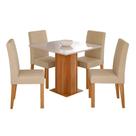 Mesa Com 4 Cadeiras Sophia Maia TP MDF/Vidro 0,95 Cinamomo/Off White/Gengibre