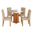 Mesa Com 4 Cadeiras Sophia Maia TP MDF/Vidro 0,95 Cinamomo/Off White/Gengibre