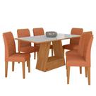 Mesa Com 6 Cadeiras 1,60 Vicenza Cin/off White/terr - Móveis Arapongas