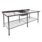 Mesa Com Cuba Simples Imeca Com Grade Inferior Medida 2,00 x 0,70 Inox 430 Desmontável 6814